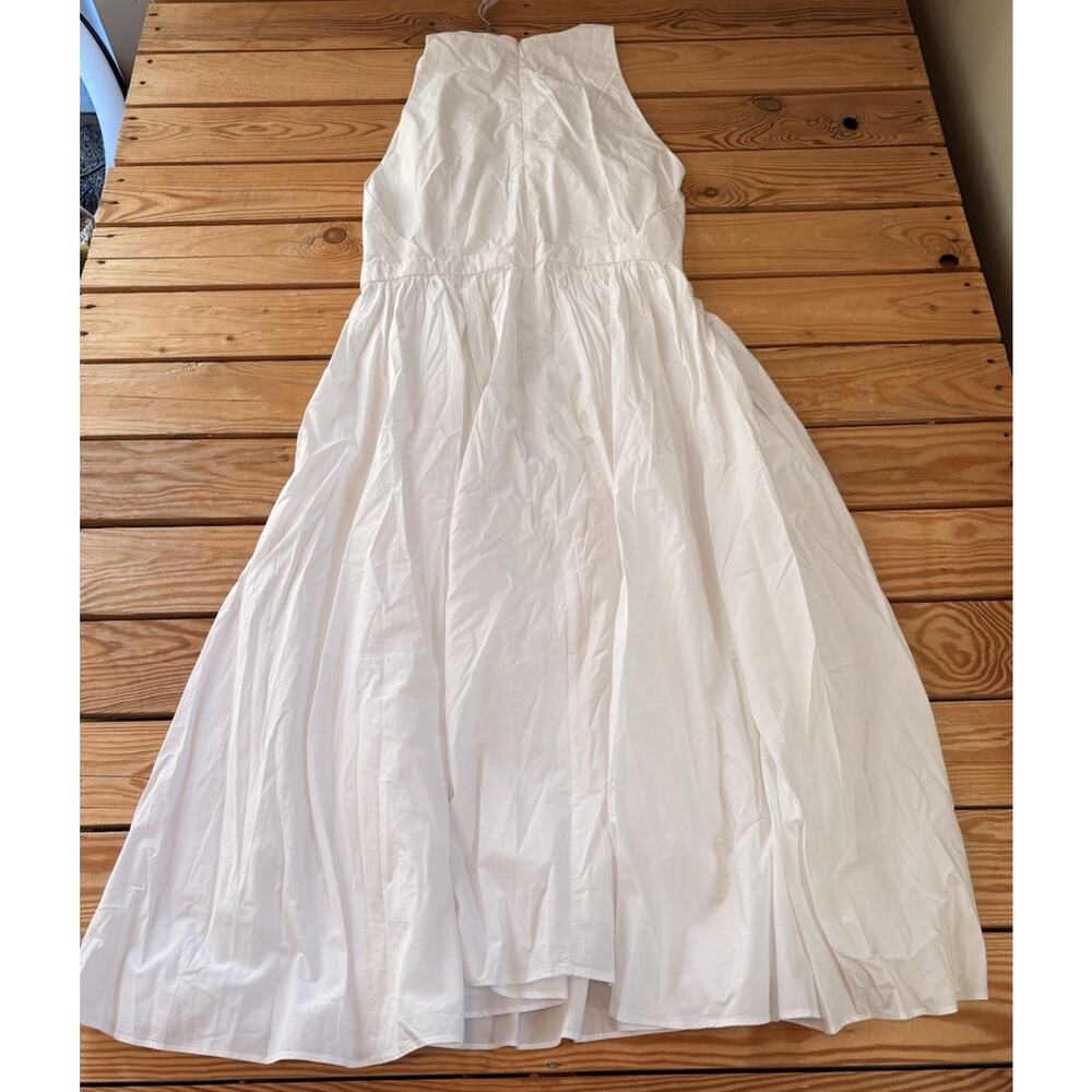 J Crew NWT $198 Women’s High Neck Poplin Sleeveless midi dress size 4 White P9 - Picture 2 of 8